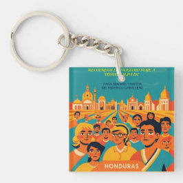 Llavero  Honduras TEGUCIGALPA DC Retro poster