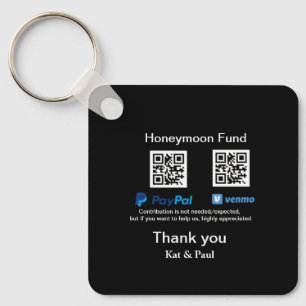 Llavero Honeymoon Fund PayPal Venmo código QR gracias