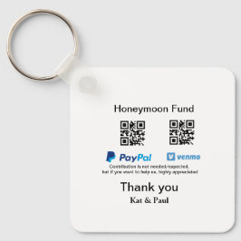 Llavero Honeymoon Fund PayPal Venmo código QR gracias