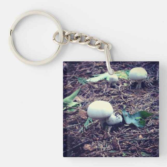 Llavero Hongos blancos cúrcuitos (Frente)