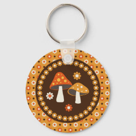 Llavero Hongos y flores dulces retro