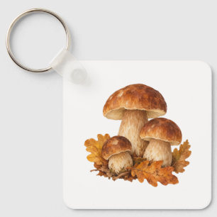 Llavero Hongos y hojas de roble caídas