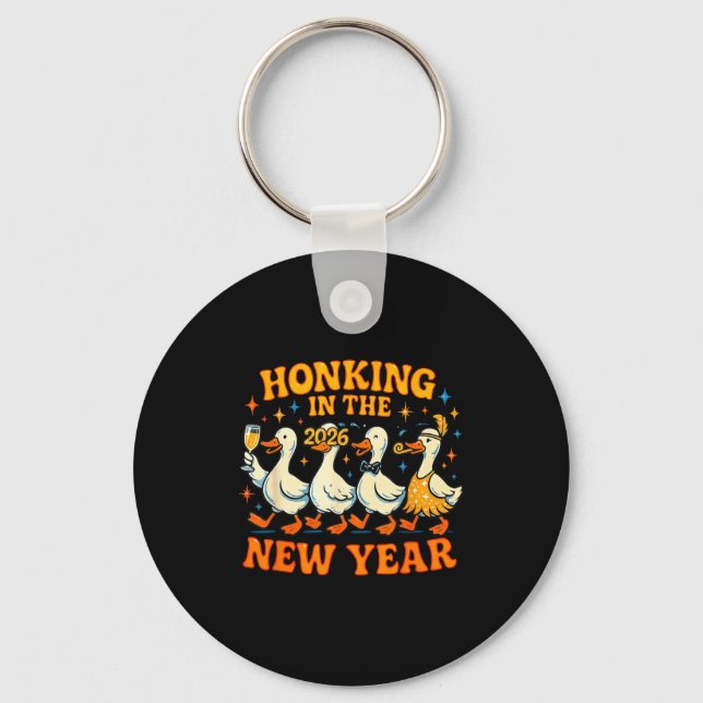 Llavero Honking In The New Year 2026 Funny Duck Gift  (Anverso)