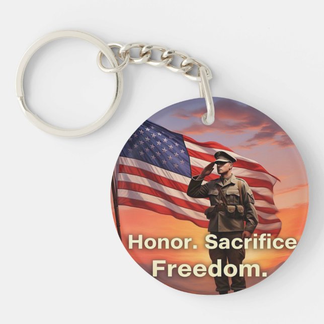 Llavero "Honor. Sacrificar. Libertad". Bandera de soldados (Frente)