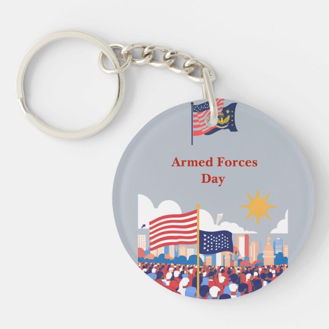 Llavero "Honrando a nuestros héroes: Celebración del Día d (Frente)