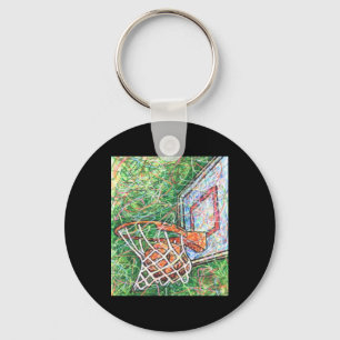 Llavero Hoop De Baloncesto Y Red