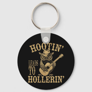 Llavero Hootin’ lleva a Hollerin’ - Una lechuza bovina jug