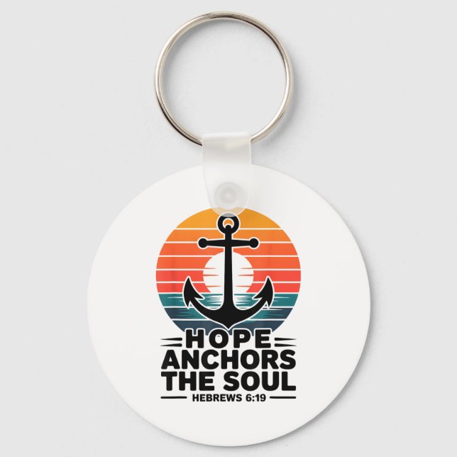 Llavero Hope Anchors The Soul Hebrews 6_19 Bible Verse Chr (Anverso)