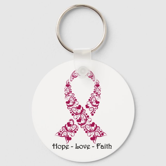 Llavero Hope Burgundy Awareness Ribbon (Anverso)