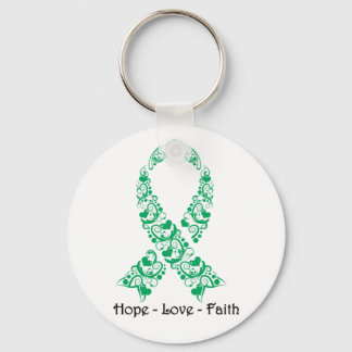 Llavero Hope Emerald Green Awareness Ribbon