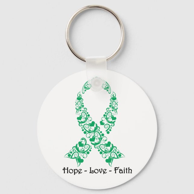 Llavero Hope Emerald Green Awareness Ribbon (Anverso)