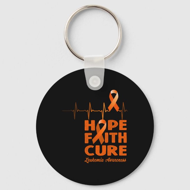 Llavero Hope Faith Cure - Conciencia sobre la leucemia (Anverso)