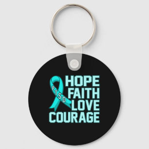 Llavero Hope Faith Love Ptsd Stress Awareness Ribbon Graph
