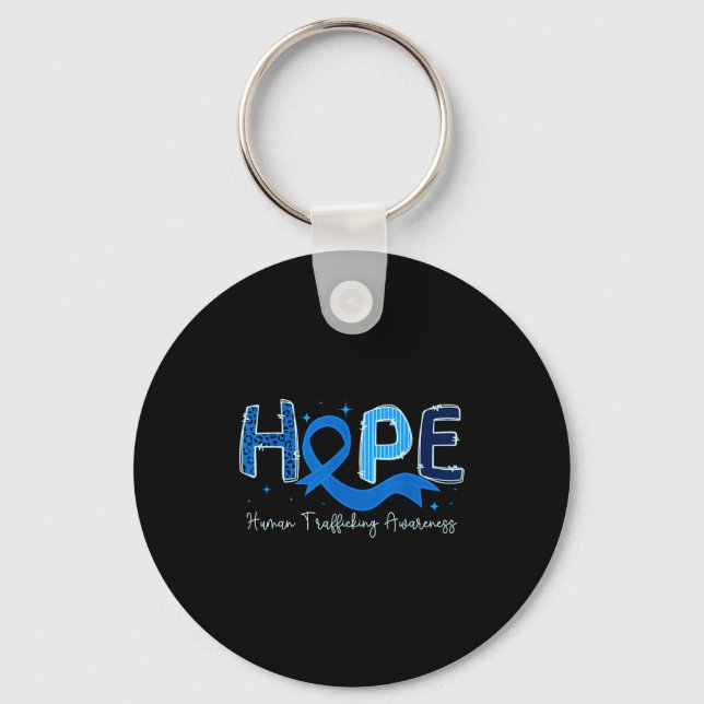 Llavero Hope Human Trafficking Awareness Blue Ribbon  (Anverso)