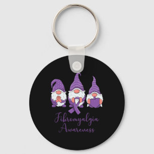 Llavero Hope Love Gnomes Purple Ribbon Fibromialgia Awaren