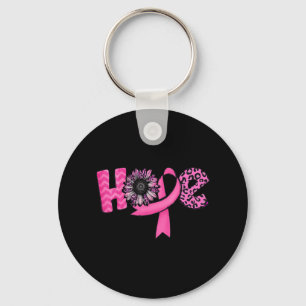 Llavero Hope Pink Ribbon Leopard Sunflower Breast Cancer A