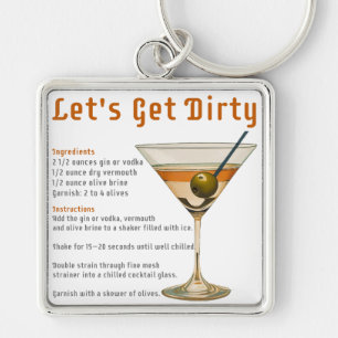 Llavero Hora del Cóctel: Receta de Martini Let's Get Dirty