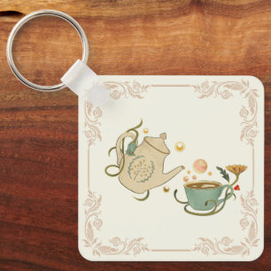 Llavero Hora del Té, Agradable Té Vintage