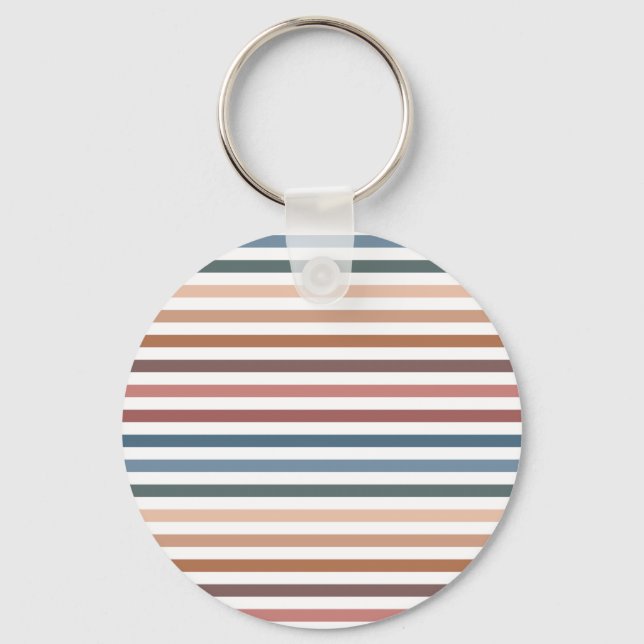Llavero Horizontal Terracotta and Teal Stripes (Anverso)