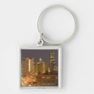 Llavero Horizonte de Chicago, Illinois, desde West Loop en
