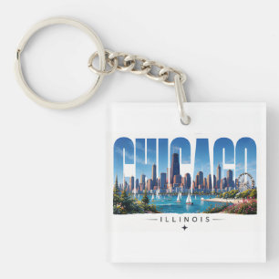 Llavero Horizonte de Chicago Illinois junto al lago