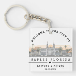Llavero Horizonte de Nápoles Florida – Favor de boda perso