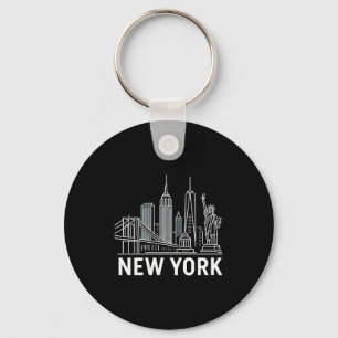 Llavero Horizonte de Nueva York con estatua de la libertad