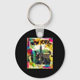 Llavero horizonte de Nueva York punk grunge vintage retro 
