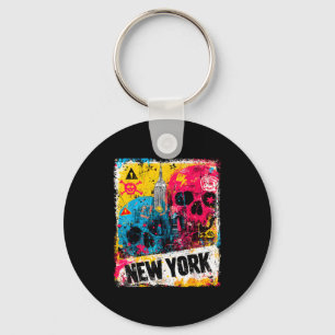 Llavero horizonte de Nueva York punk grunge vintage retro 