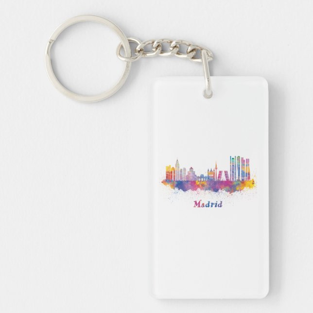 Llavero horizonte madrid acuarela (Frente)
