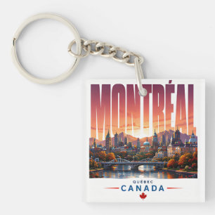Llavero 🍂 Horizonte moderno de Montreal estilo de ciudad