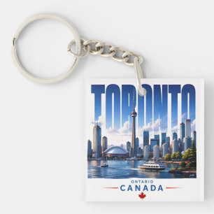 Llavero 🍁 Horizonte moderno de Toronto al estilo de la ci