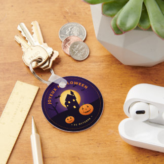Llavero Horloge Murale Halloween Maison Hantée Citrouilles