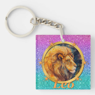 Llavero Horóscopo de Leo dorado, una inspiración motivador