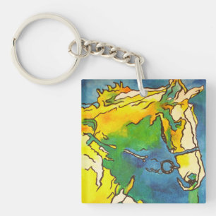 Llavero "Horse and Bridle Colorous Black Conesquema Art" #