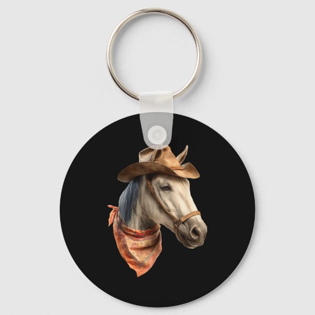 Llavero Horse Cowboy Equestrian Riding Funny Graphic  (Anverso)