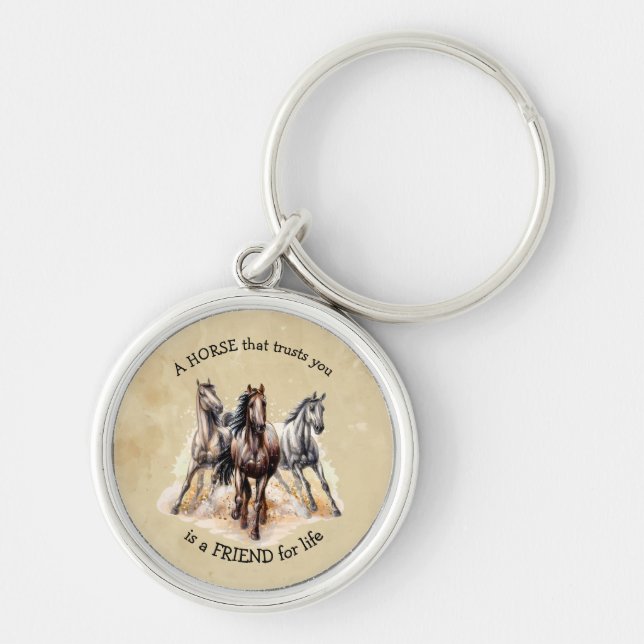 Llavero HORSE que confía en AMIGO por vida Premio Cita Key (Frente)
