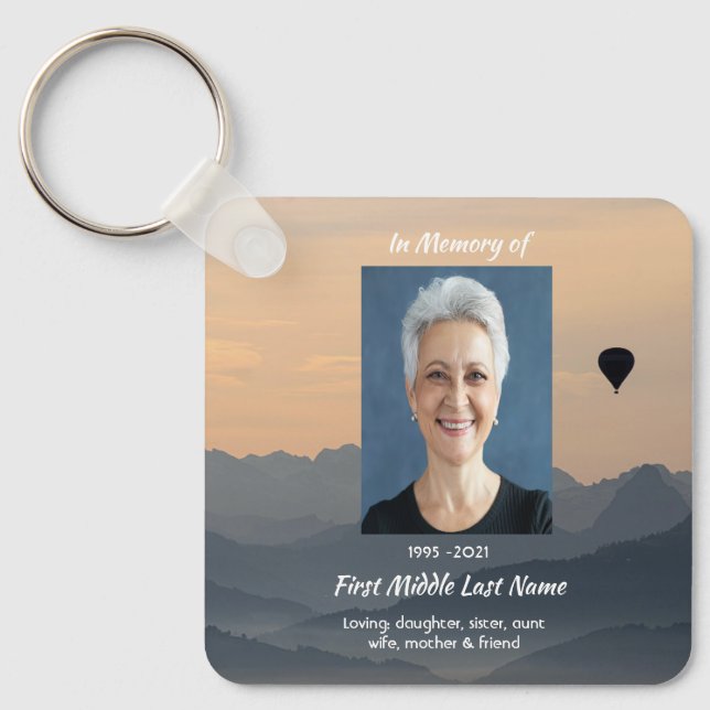 Llavero Hot Air Balloon  Memorial Keepsake  (Anverso)