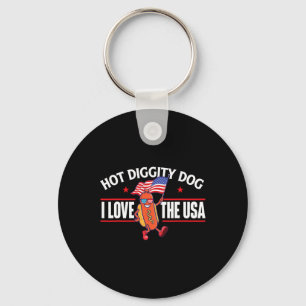 Llavero Hot Diggity Dog - Bandera Americana De EE. UU. 4 D