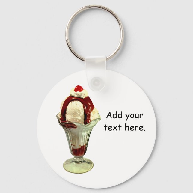 Llavero Hot Fudge Sundae Retro Ice Cream Keychain (Anverso)