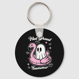 Llavero Hot Ghoul Summer Flamingo Ghost Summerween