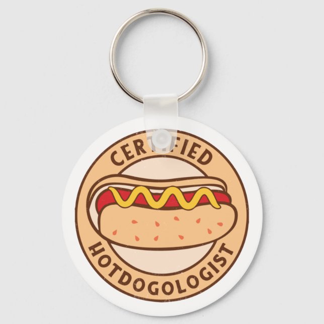 Llavero Hotdogólogo certificado Funny Hot Dog Lover (Anverso)