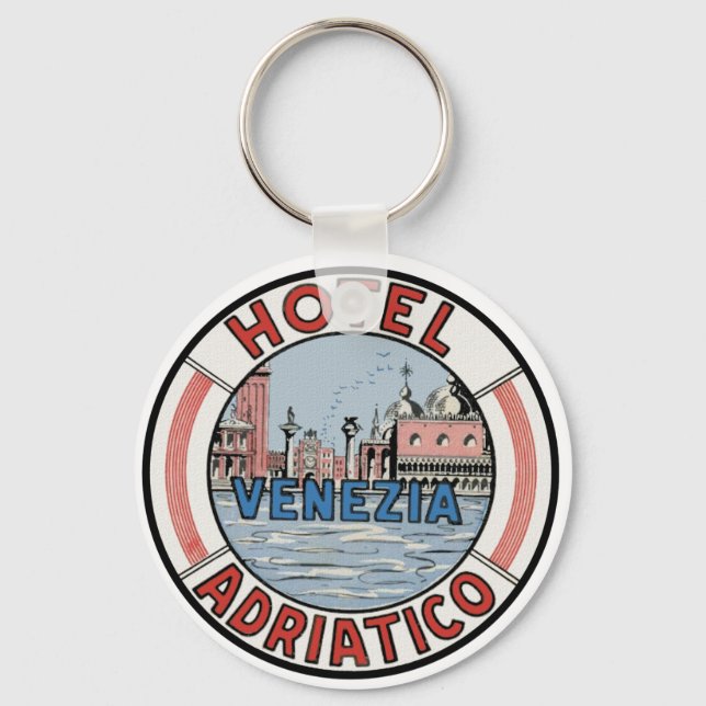 Llavero Hotel Adriatico en Venecia (Anverso)