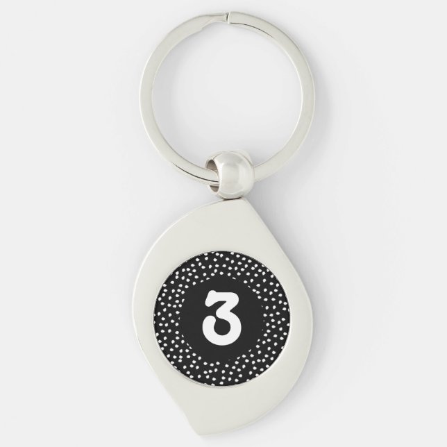 Llavero Hotel Airbnb Room Number Modern Cute Polka Dot (Anverso)