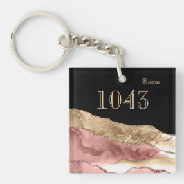 Llavero Hotel lodge resort rosa de mármol dorado azul dora