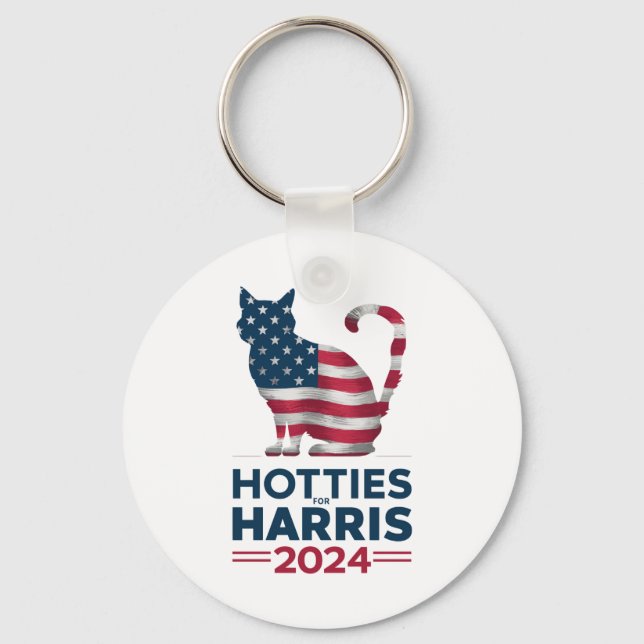 Llavero Hotties For Harris 2024 Cat Ladies Kamala Harris (Anverso)