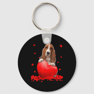 Llavero Hound Dog Día de San Valentín Corazón de perro Par
