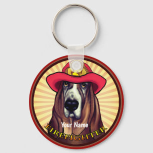 Llavero Hound Dog Firefighter keychain