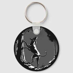 Llavero Hound Dog Keychain Hunting Dog Art Keychain