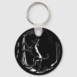 Llavero Hound Dog Keychain Hunting Dog Art Keychain
